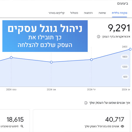 טנקום - ניהול גוגל עסקים Google My Business תוביל את העסק שלך לצמרת